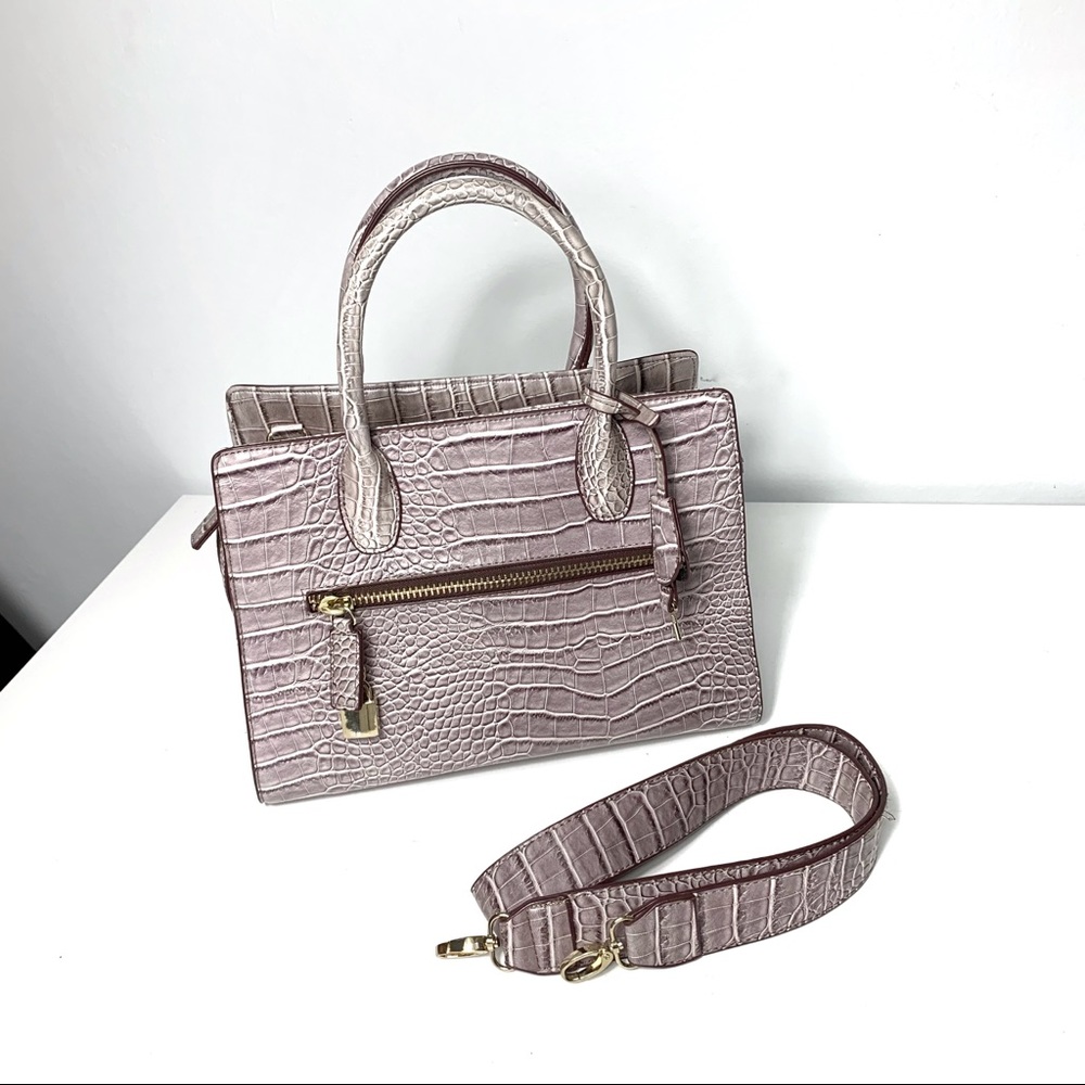 Animal print faux leather handbag